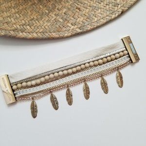 Victoria Emerson Magnetic Cuff Bracelet with feather accents